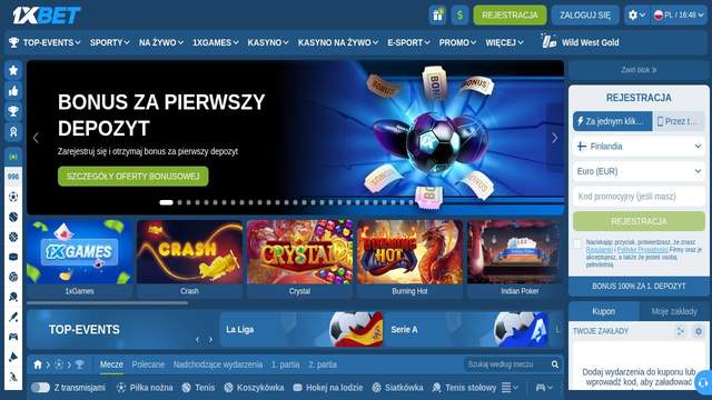 1xBet casino screenshot